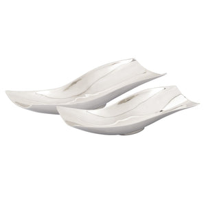 Atlas Sway Bowl - Elegant Set of 2 Polished Silver Nesting Bowls for Modern Home Decor and Organization AC11620-01S