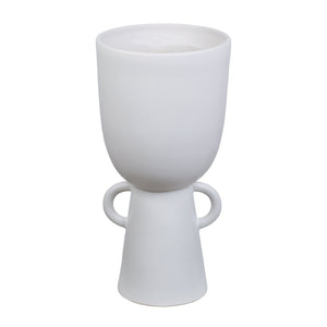 Atlas Talus Large Vase - Modern Earthenware Centerpiece with Fluted Rim for Stylish Home Decor Display AC11624-01