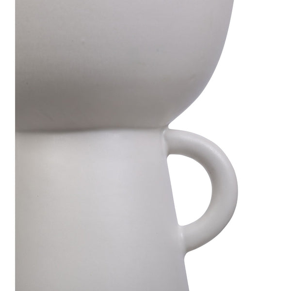 Atlas Talus Large Vase - Modern Earthenware Centerpiece with Fluted Rim for Stylish Home Decor Display AC11624-01