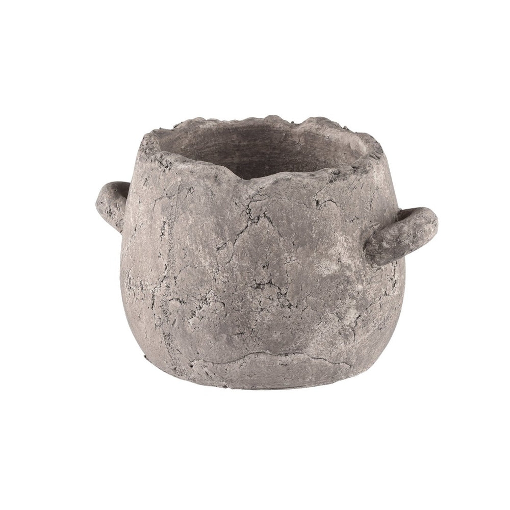 Atlas Tanis Vase - Artful Extra Small Earthenware Accent for Modern & Rustic Home Decor, Aged Gray Finish AC11626-02