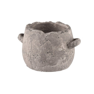 Atlas Tanis Vase - Artful Extra Small Earthenware Accent for Modern & Rustic Home Decor, Aged Gray Finish AC11626-02