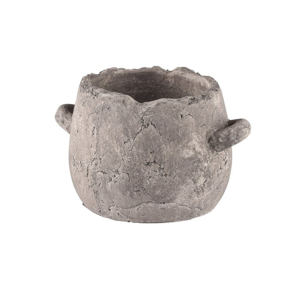 Atlas Tanis Vase - Artful Extra Small Earthenware Accent for Modern & Rustic Home Decor, Aged Gray Finish AC11626-02