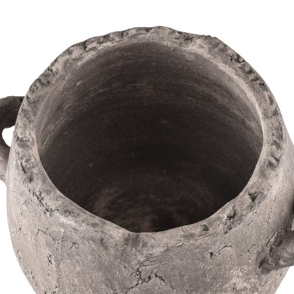 Atlas Tanis Vase - Artful Extra Small Earthenware Accent for Modern & Rustic Home Decor, Aged Gray Finish AC11626-02