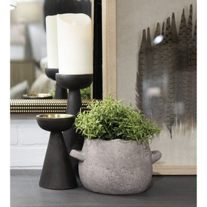 Atlas Tanis Vase - Artful Extra Small Earthenware Accent for Modern & Rustic Home Decor, Aged Gray Finish AC11626-02