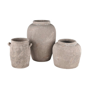 Atlas Tanis Vessel - Rustic Earthenware Decor with Taupe Finish for Elegant Home Styling & Display Large AC11627-02