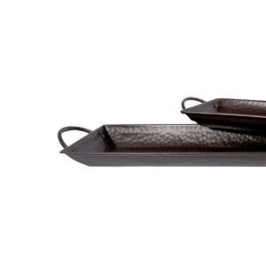 Atlas Taos Tray Set of 2 - Elegant Bronze Metal Trays for Stylish Decor, Organizing, and Entertaining AC11629-01S