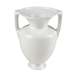 Atlas Tellis Vase - Sculptural Ceramic Decor with Greek-Inspired Design and Modern Fluted Elegance Medium White AC11633-01