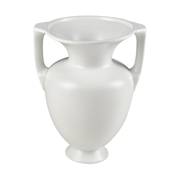 Atlas Tellis Vase - Sculptural Ceramic Decor with Greek-Inspired Design and Modern Fluted Elegance Medium White AC11633-01