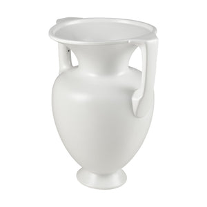 Atlas Tellis Vase - Sculptural Ceramic Decor with Greek-Inspired Design and Modern Fluted Elegance Medium White AC11633-01