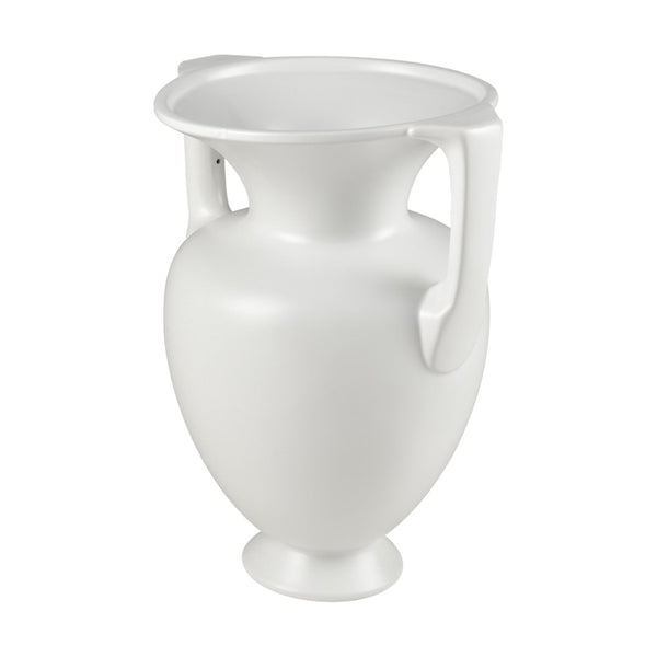 Atlas Tellis Vase - Sculptural Ceramic Decor with Greek-Inspired Design and Modern Fluted Elegance Medium White AC11633-01