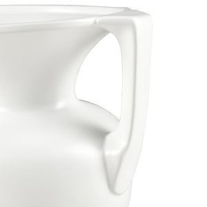 Atlas Tellis Vase - Sculptural Ceramic Decor with Greek-Inspired Design and Modern Fluted Elegance Medium White AC11633-01