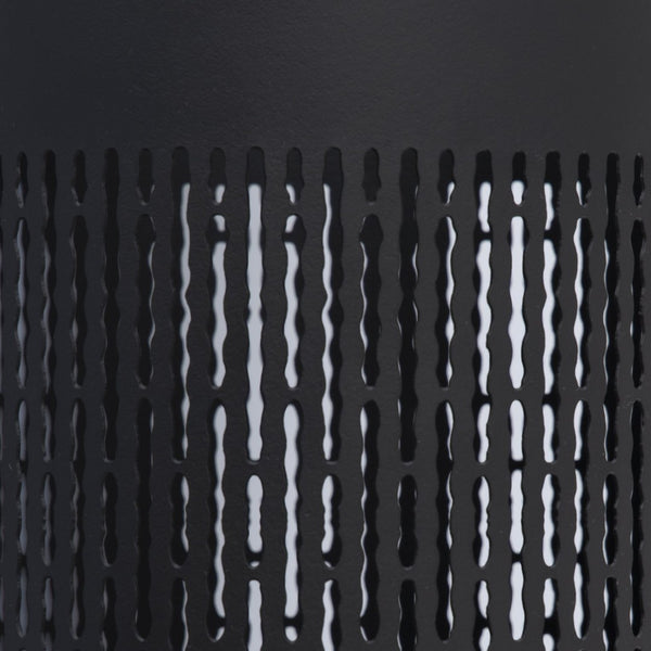 Atlas Terrell Hurricane - Striking Matte Black Decorative Accessory with Natural Wood Base for Elegance Medium Matte Black AC11636-02