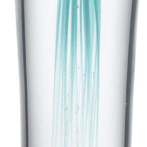 Atlas Threads Decorative Object - Hand-Blown Glass Cylinder with Aqua Orb for Modern Coastal Decor AC11638-01