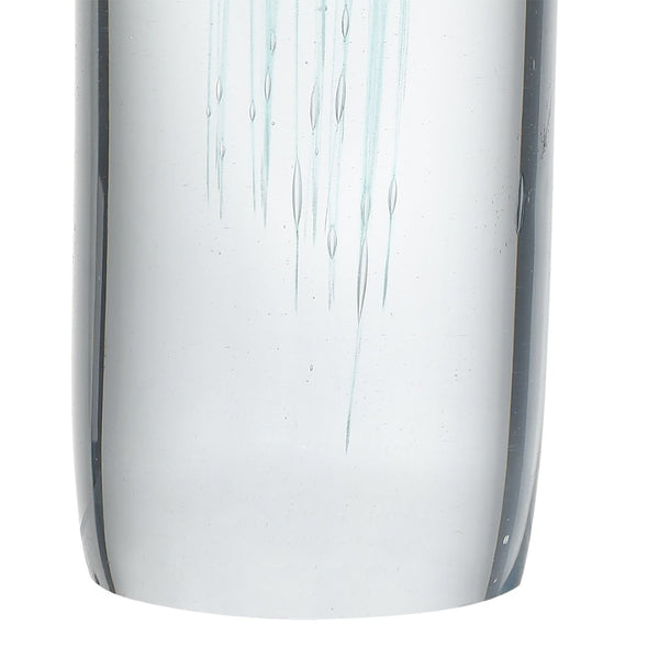 Atlas Threads Decorative Object - Hand-Blown Glass Cylinder with Aqua Orb for Modern Coastal Decor AC11638-01