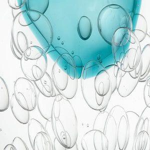 Atlas Threads Object - Handcrafted Clear and Blue Glass Decor with Floating Bubbles for Elegant Spaces AC11639-01