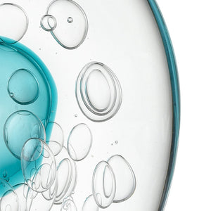 Atlas Threads Object - Handcrafted Clear and Blue Glass Decor with Floating Bubbles for Elegant Spaces AC11639-01