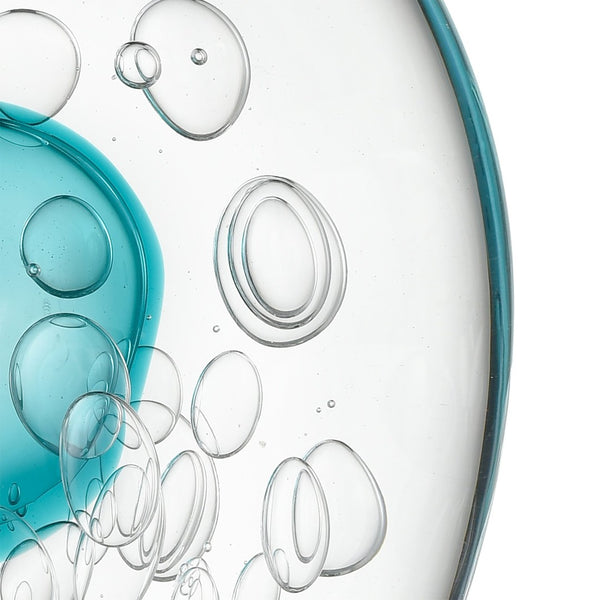 Atlas Threads Object - Handcrafted Clear and Blue Glass Decor with Floating Bubbles for Elegant Spaces AC11639-01
