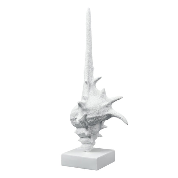 Atlas Tigertail Shell - Coastal Elegance Sculpture in Textured White for Modern Home Decor & Styling AC11641-01