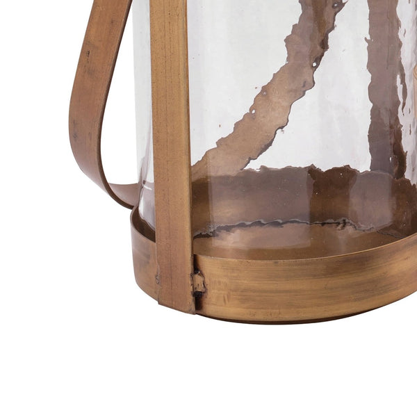 Atlas Tonal Lantern - Elegant Set of 3 Antique Brass Pillar Lanterns for Warmth & Style in Any Space AC11645-01S