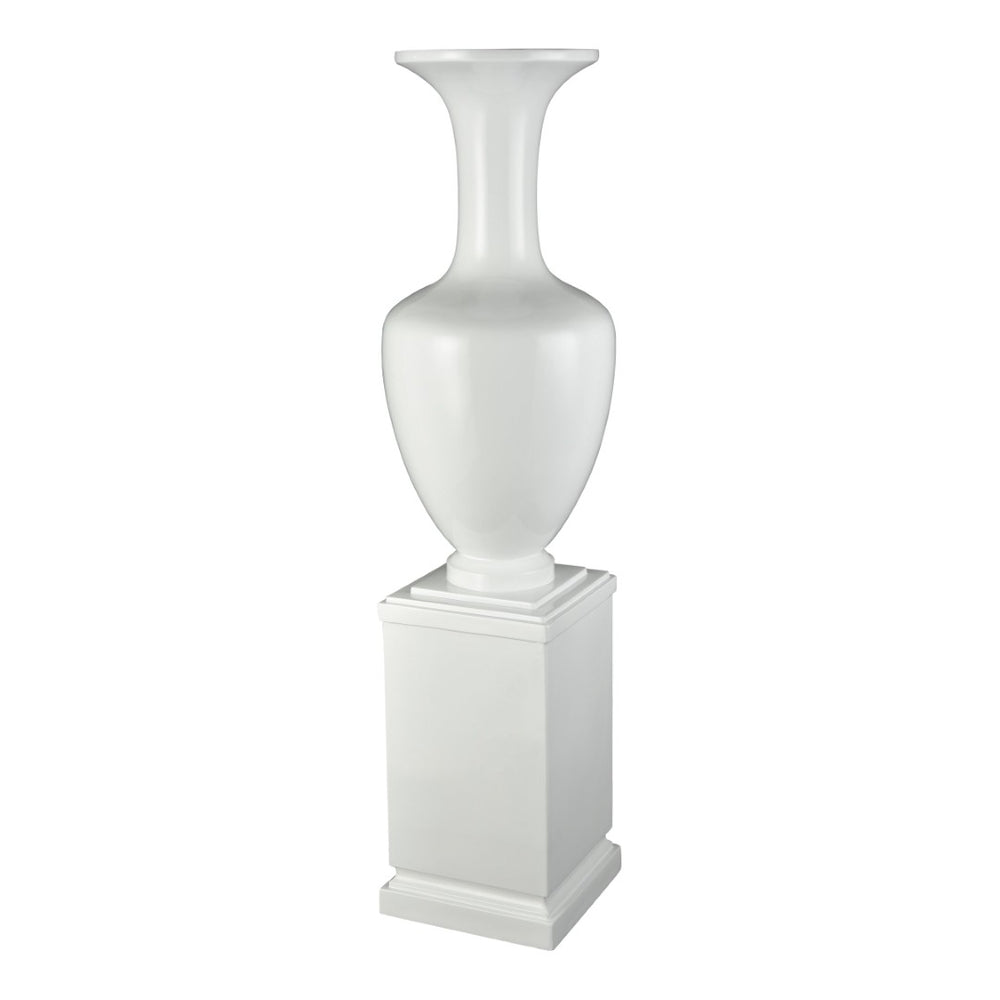 Atlas Trieste Vase: Modern Sculptural Elegance for Home Decor - Glossy White, 59" Floor Display Accessory AC11649-01