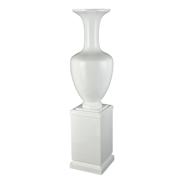 Atlas Trieste Vase: Modern Sculptural Elegance for Home Decor - Glossy White, 59" Floor Display Accessory AC11649-01
