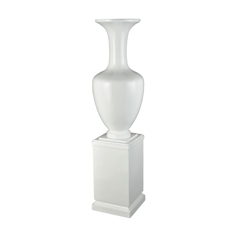 Atlas Trieste Vase: Modern Sculptural Elegance for Home Decor - Glossy White, 59" Floor Display Accessory AC11649-01