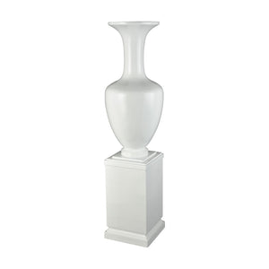Atlas Trieste Vase: Modern Sculptural Elegance for Home Decor - Glossy White, 59" Floor Display Accessory AC11649-01