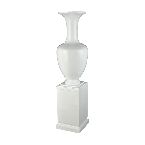 Atlas Trieste Vase: Modern Sculptural Elegance for Home Decor - Glossy White, 59" Floor Display Accessory AC11649-01