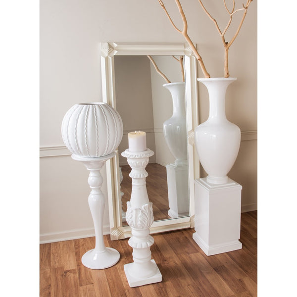 Atlas Trieste Vase: Modern Sculptural Elegance for Home Decor - Glossy White, 59" Floor Display Accessory AC11649-01