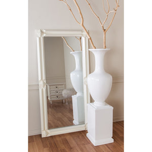Atlas Trieste Vase: Modern Sculptural Elegance for Home Decor - Glossy White, 59" Floor Display Accessory AC11649-01
