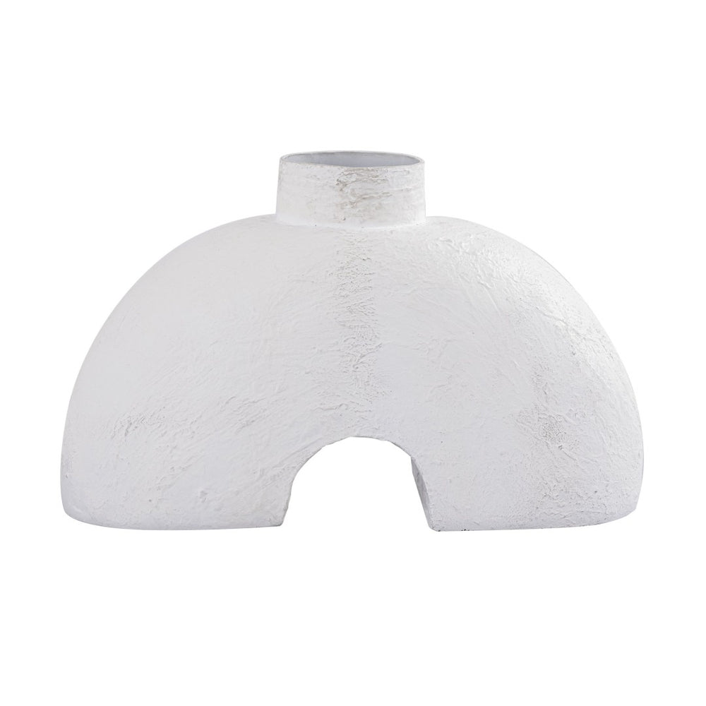 Atlas Tube Vase - Modern Sculptural Accent in Plaster-White Finish for Contemporary Home Decor Elegance AC11652-01