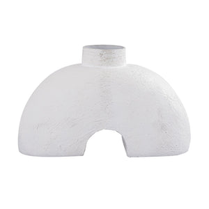 Atlas Tube Vase - Modern Sculptural Accent in Plaster-White Finish for Contemporary Home Decor Elegance AC11652-01