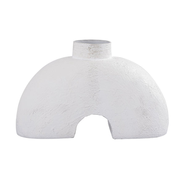 Atlas Tube Vase - Modern Sculptural Accent in Plaster-White Finish for Contemporary Home Decor Elegance AC11652-01