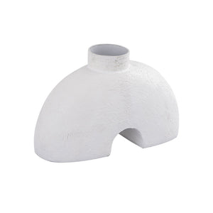 Atlas Tube Vase - Modern Sculptural Accent in Plaster-White Finish for Contemporary Home Decor Elegance AC11652-01