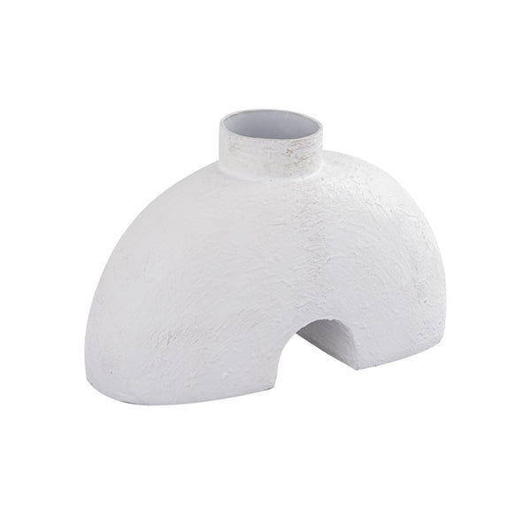 Atlas Tube Vase - Modern Sculptural Accent in Plaster-White Finish for Contemporary Home Decor Elegance AC11652-01