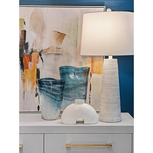 Atlas Tube Vase - Modern Sculptural Accent in Plaster-White Finish for Contemporary Home Decor Elegance AC11652-01
