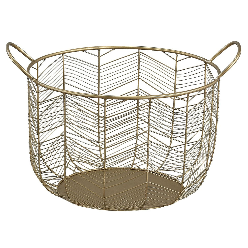 Atlas Tuckernuck Elegant Metal Woven Baskets Set - Stylish Chevron Design for Chic Storage Solutions AC11655-01S