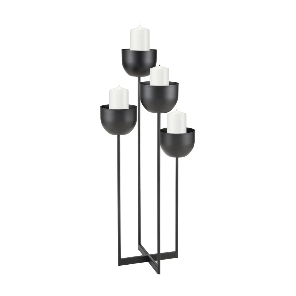 Atlas Tulip Candleholder - Elegant Metal Centerpiece with Four Sculptural Stems for Modern Table Decor AC11656-01