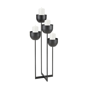 Atlas Tulip Candleholder - Elegant Metal Centerpiece with Four Sculptural Stems for Modern Table Decor AC11656-01
