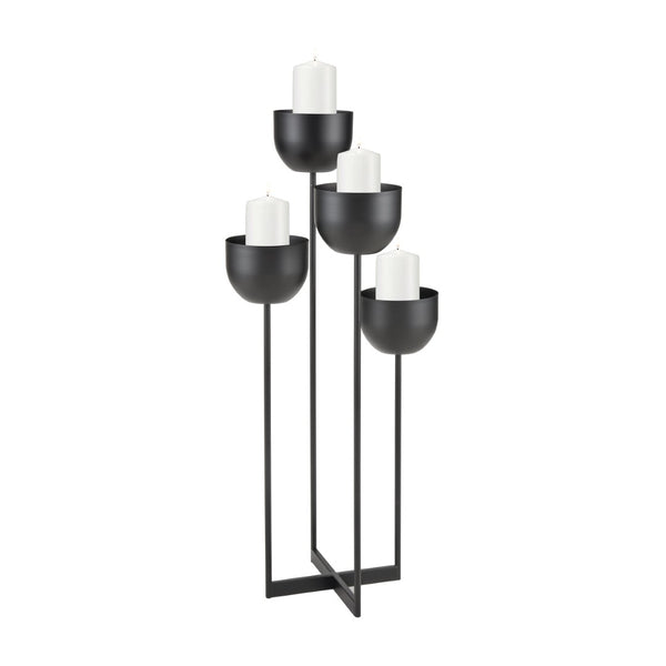 Atlas Tulip Candleholder - Elegant Metal Centerpiece with Four Sculptural Stems for Modern Table Decor AC11656-01