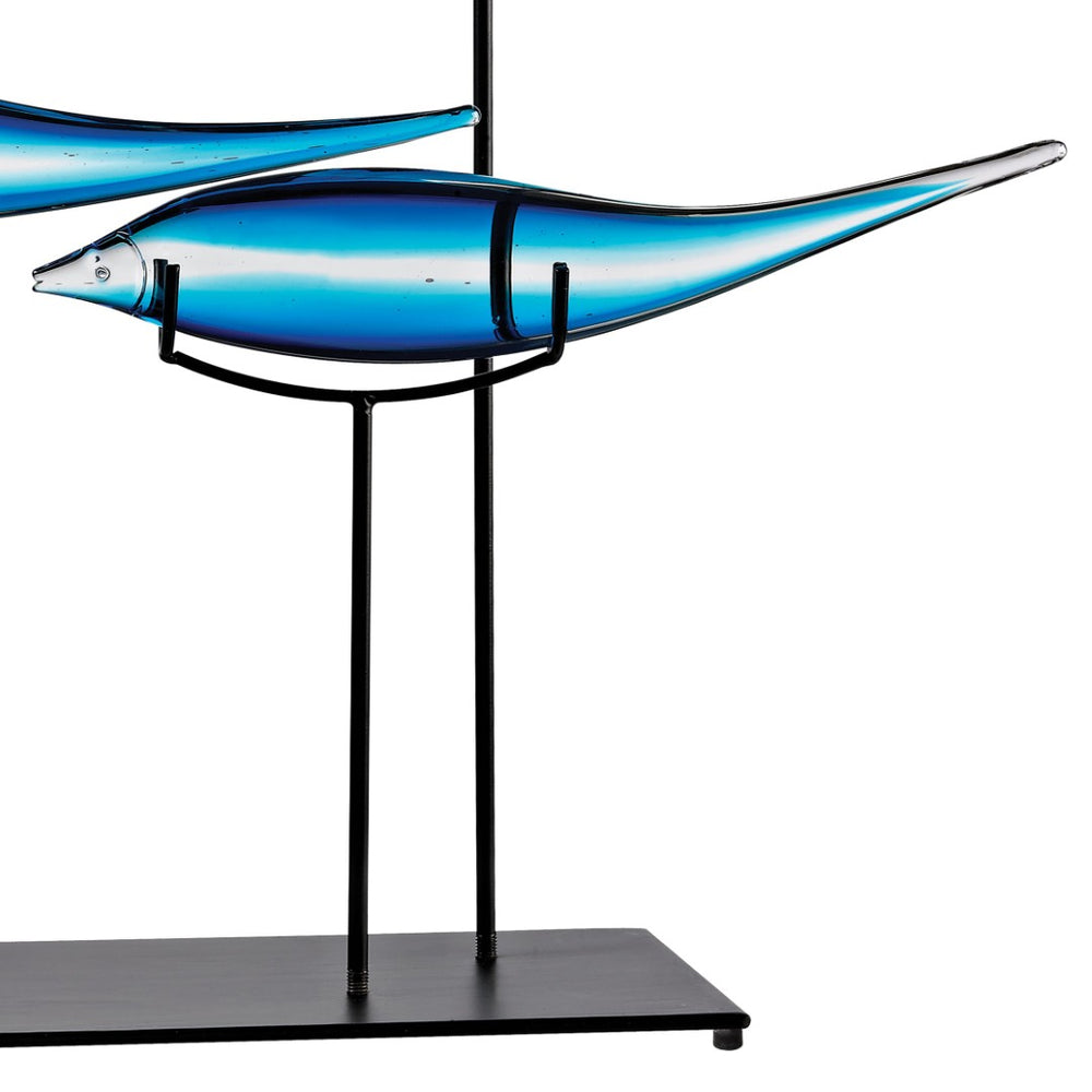 Atlas Tultui Decorative Object - Artisan Glass Fish Sculpture for Stunning Home or Office Décor Display Small AC11658-01
