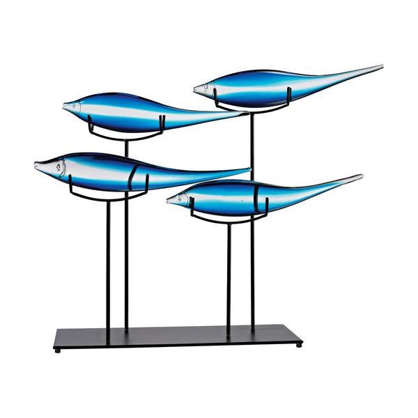 Atlas Tultui Decorative Object - Artisan Glass Fish Sculpture for Stunning Home or Office Décor Display Small AC11658-01