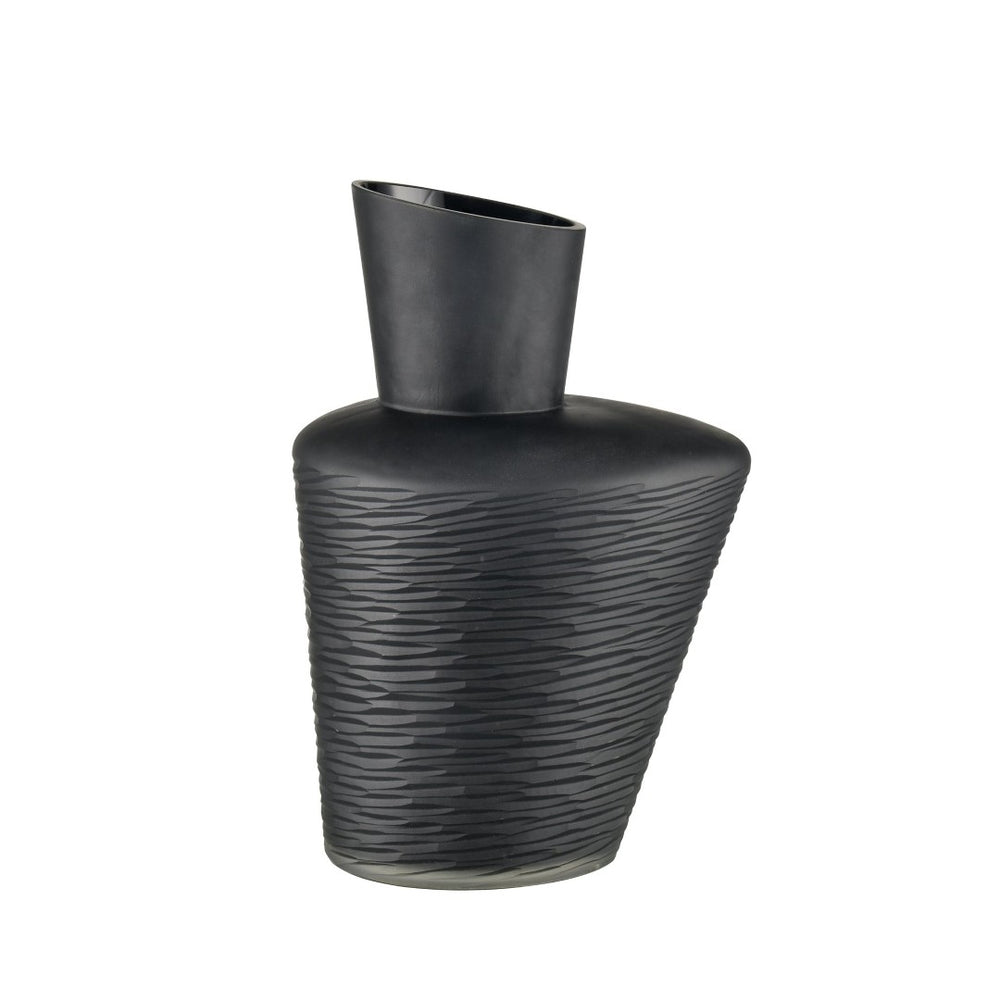 Atlas Tuxedo Vase - Sculptural Glass Art Piece with Asymmetric Design for Modern and Minimalist Interiors Small AC11659-01