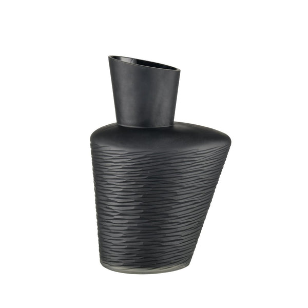 Atlas Tuxedo Vase - Sculptural Glass Art Piece with Asymmetric Design for Modern and Minimalist Interiors Small AC11659-01
