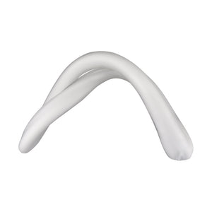 Atlas Twisted Decorative Object - Handcrafted Art Glass Infinity Knot in Soft White for Modern Interiors AC11661-02