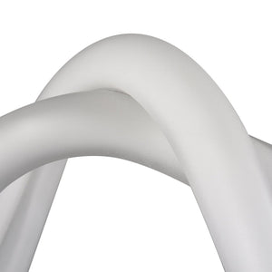 Atlas Twisted Decorative Object - Handcrafted Art Glass Infinity Knot in Soft White for Modern Interiors AC11661-02