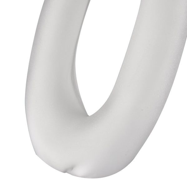 Atlas Twisted Decorative Object - Handcrafted Art Glass Infinity Knot in Soft White for Modern Interiors AC11661-02
