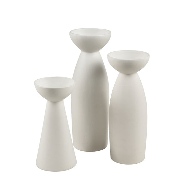 Atlas Vickers Vase - Modern Sculptural Earthenware Décor for Fresh Flowers or Striking Centerpiece Display Medium White AC11664-01