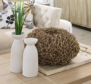 Atlas Vickers Vase - Modern Sculptural Earthenware Décor for Fresh Flowers or Striking Centerpiece Display Large White AC11664-02