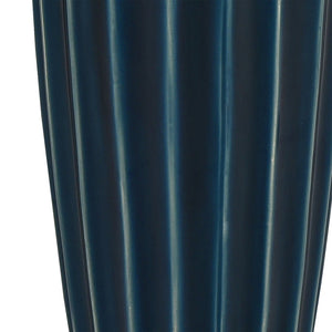 Atlas Virginia Vase - Hand-Glazed Indigo Earthenware with Fluted Design, Perfect for Modern Décor Displays AC11665-01
